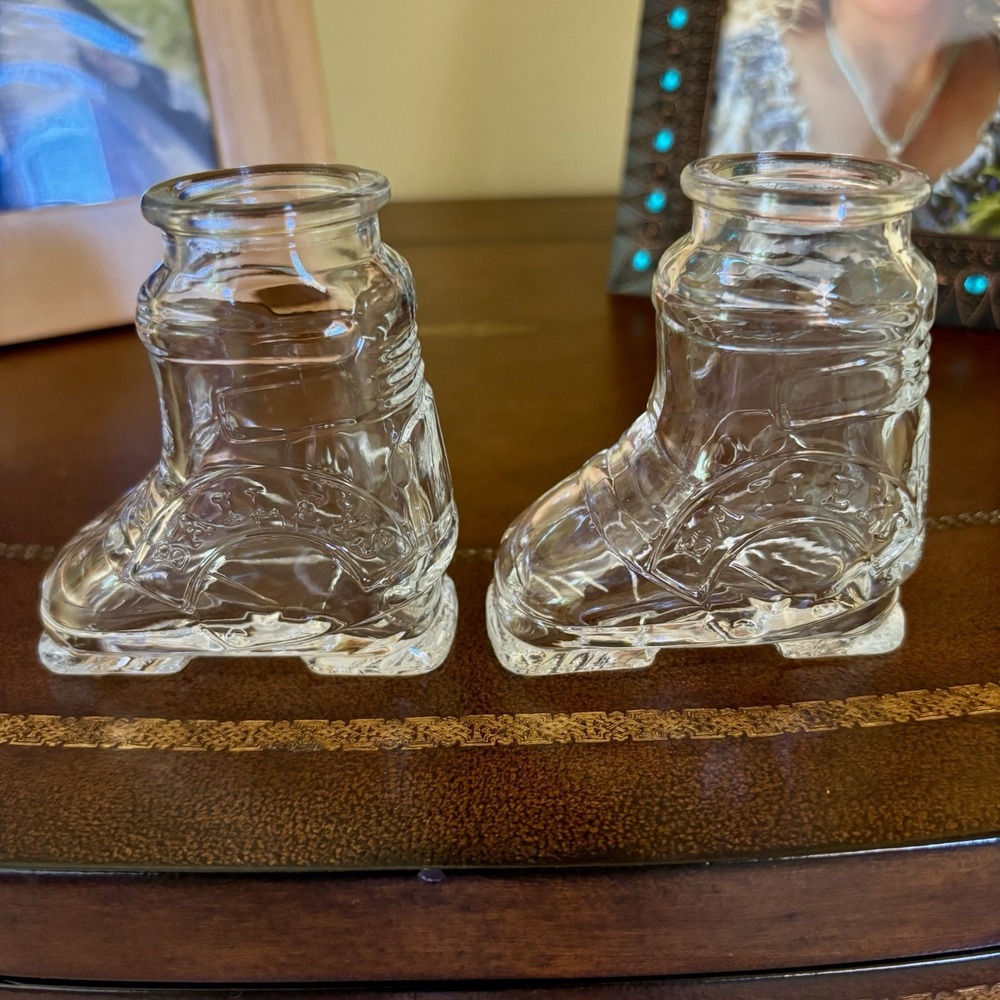 Set Of 2 Baileys Irish Cream Apres Ski Boot Shot Glasses Clear - Pristine‎